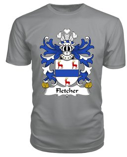 ScotsTee Fletcher (of Treborth, Caernarfonshire) Coat Of Arms Family Crest Welsh Armorial T Shirt