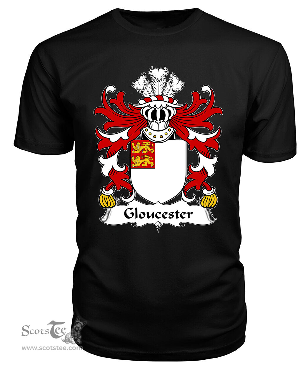 ScotsTee Gloucester (mother was heiress to Fitzhamon) Coat Of Arms Family Crest Welsh Armorial T Shirt