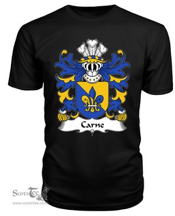 ScotsTee Carne (of Nash and Ewenni, Glamorgan) Coat Of Arms Family Crest Welsh Armorial T Shirt
