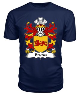 ScotsTee Brutus (AP JULIUS AB ASCANIUS) Coat Of Arms Family Crest Welsh Armorial T Shirt