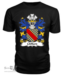ScotsTee Clifford (of Herefordshire) Coat Of Arms Family Crest Welsh Armorial T Shirt