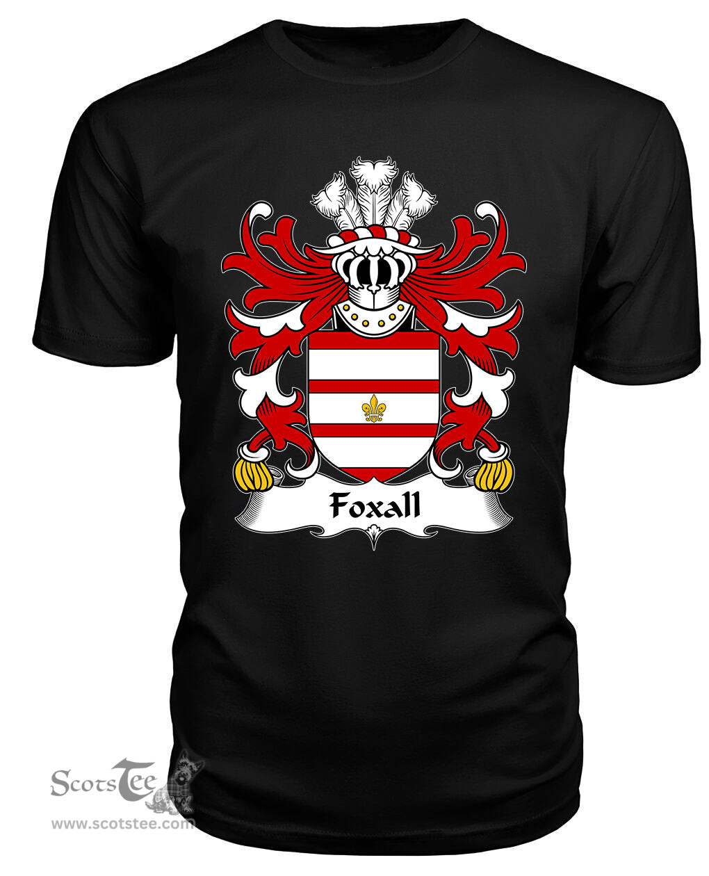 ScotsTee Foxall (of Foxall, Denbighshire) Coat Of Arms Family Crest Welsh Armorial T Shirt