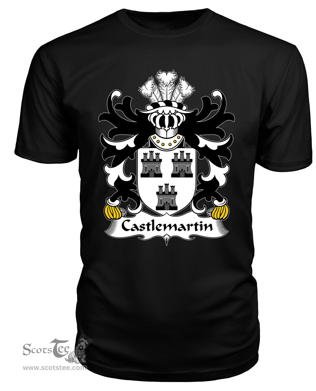 ScotsTee Castlemartin (alias Grace, Pembrokeshire) Coat Of Arms Family Crest Welsh Armorial T Shirt