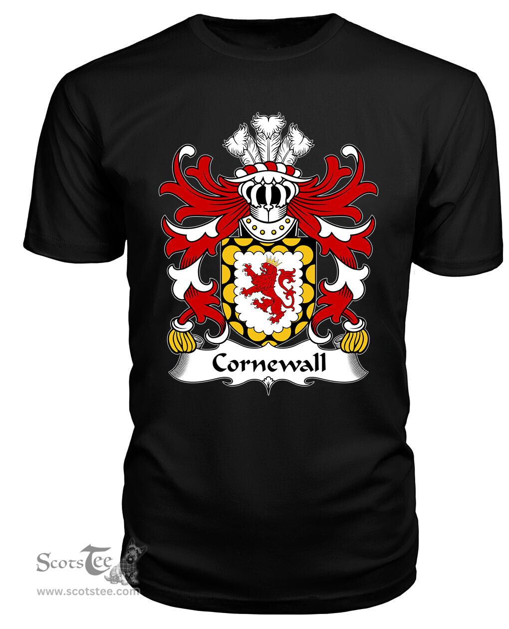 ScotsTee Cornewall (Barons of Burford) Coat Of Arms Family Crest Welsh Armorial T Shirt