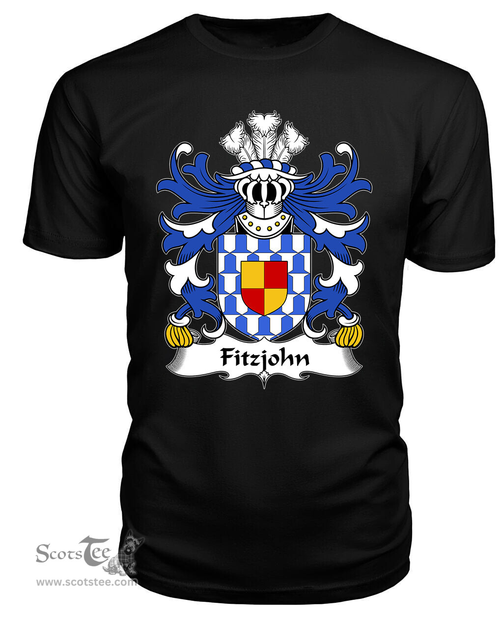 ScotsTee Fitzjohn Coat Of Arms Family Crest Welsh Armorial T Shirt
