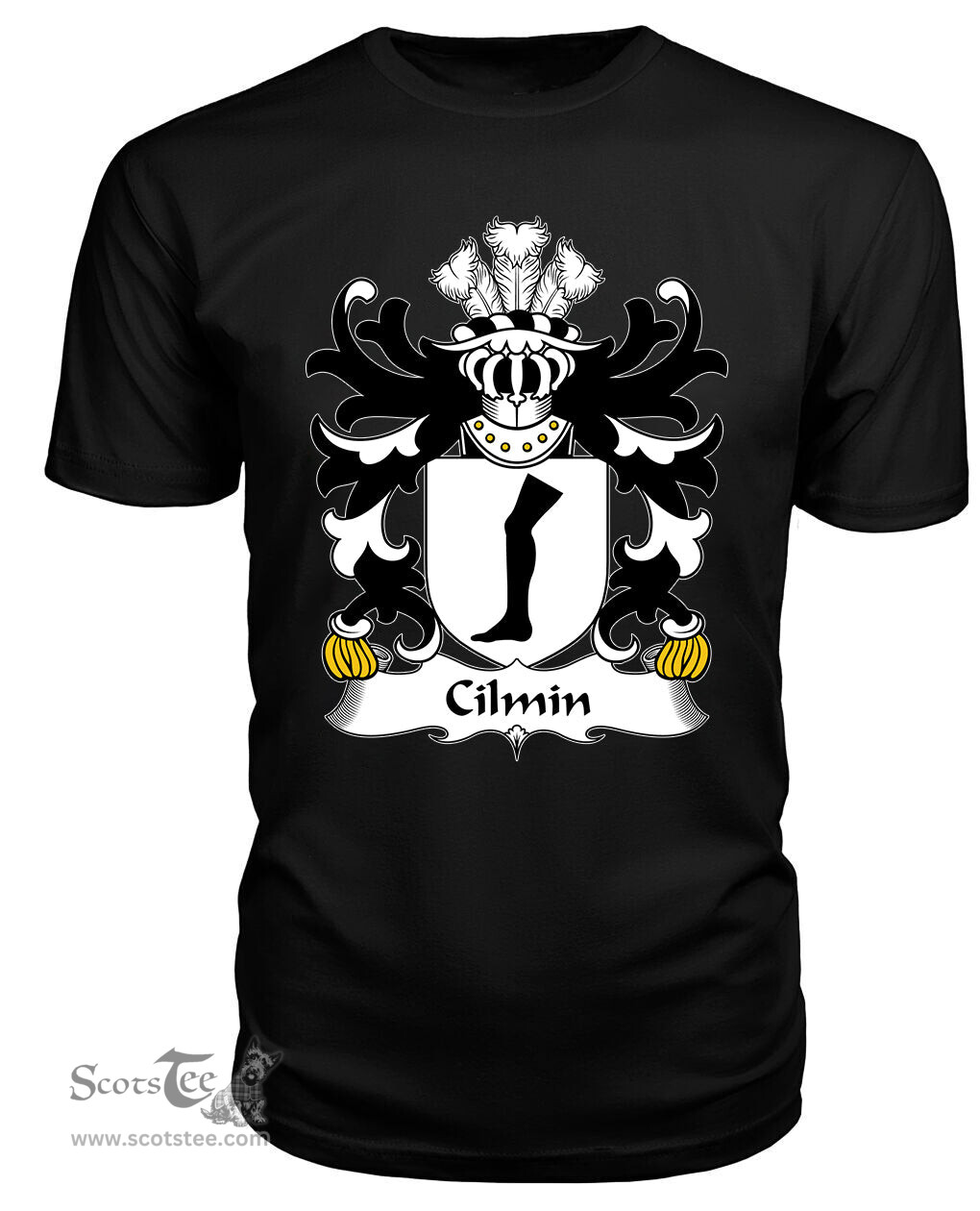 ScotsTee Cilmin (TROED-DDU) Coat Of Arms Family Crest Welsh Armorial T Shirt