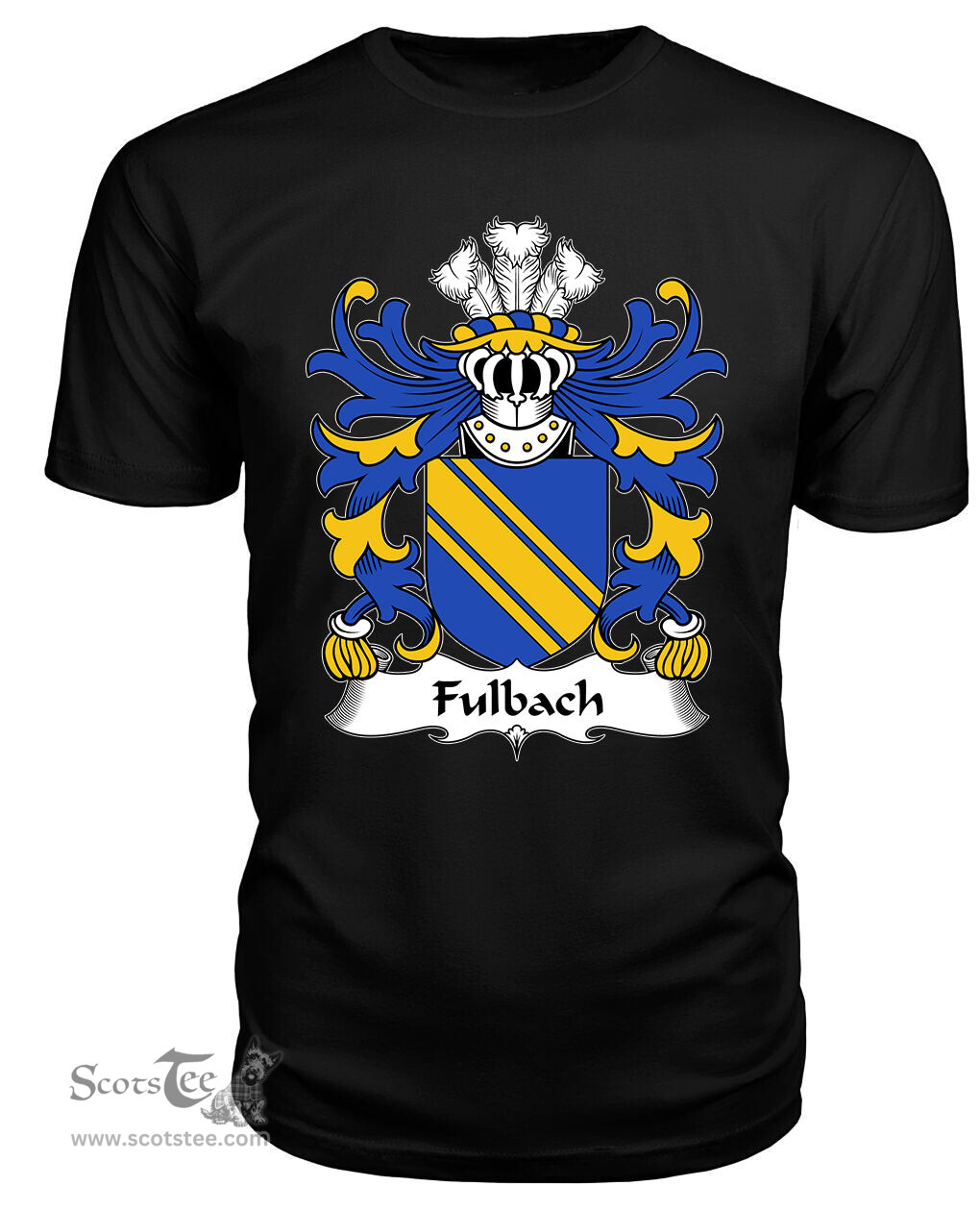ScotsTee Fulbach (or Filbech of Marloes, of Pembrokeshire) Coat Of Arms Family Crest Welsh Armorial T Shirt
