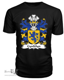 ScotsTee Cynfelyn (AP DOLFFIN) Coat Of Arms Family Crest Welsh Armorial T Shirt