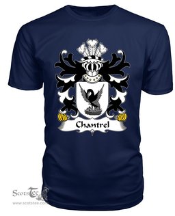 ScotsTee Chantrel (of Rhuddlan, Flint) Coat Of Arms Family Crest Welsh Armorial T Shirt