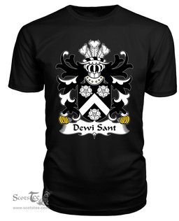 ScotsTee Dewi Sant (Saint David) Coat Of Arms Family Crest Welsh Armorial T Shirt