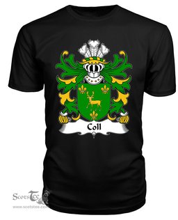 ScotsTee Coll (of Pembrokeshire) Coat Of Arms Family Crest Welsh Armorial T Shirt