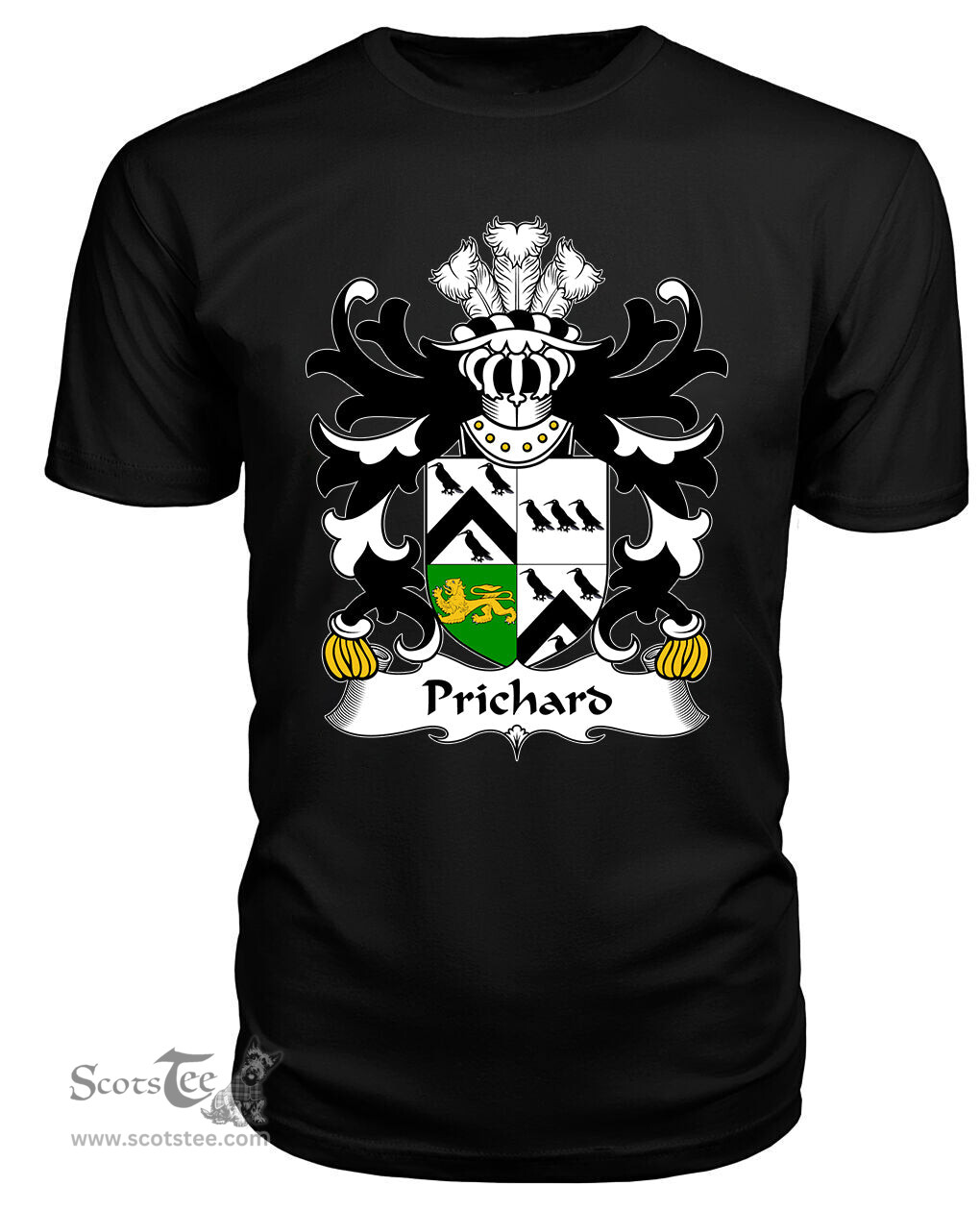 ScotsTee Prichard (Parson of Denbighshire) Coat Of Arms Family Crest Welsh Armorial T Shirt
