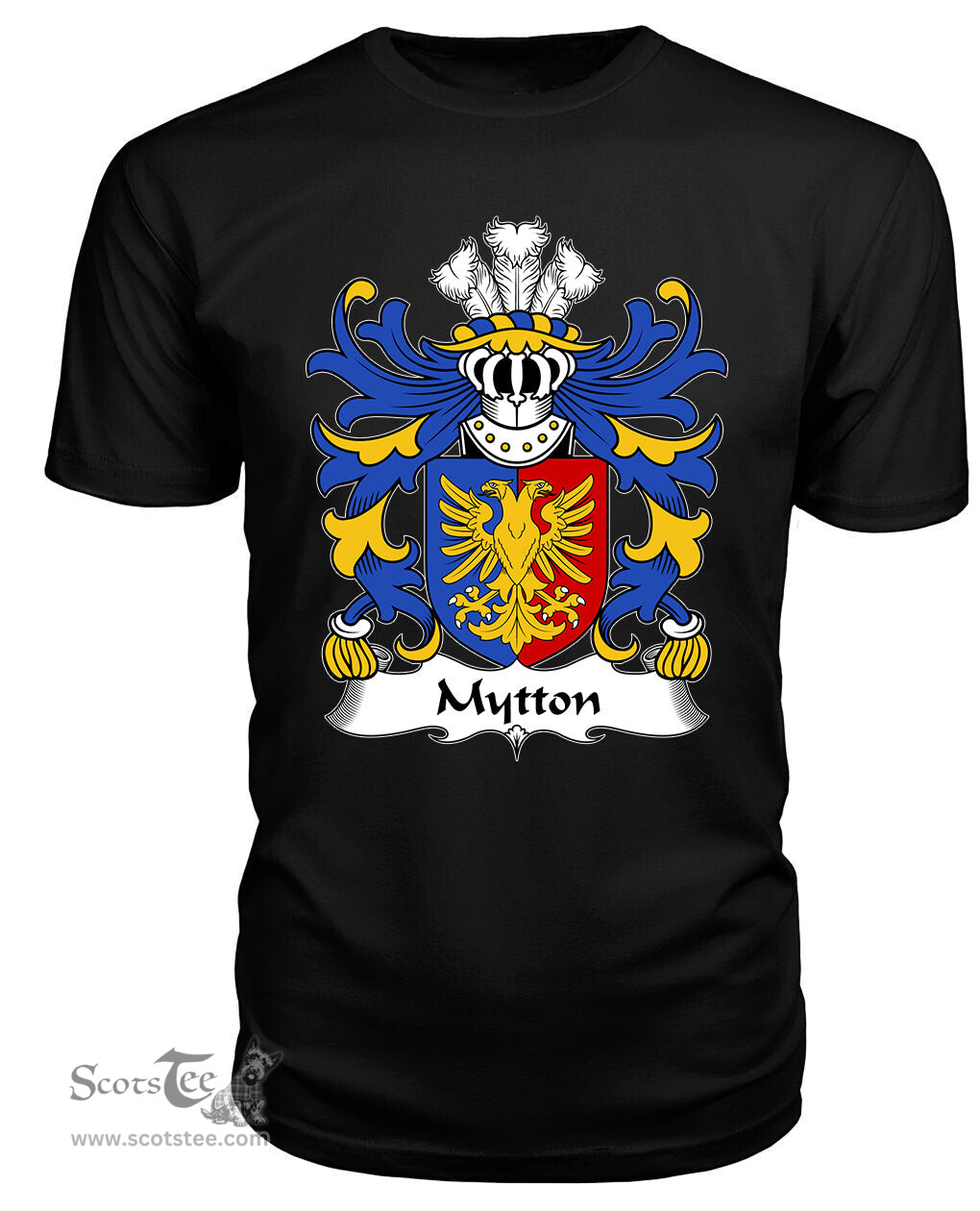 ScotsTee Mytton (lords of Mawddwy) Coat Of Arms Family Crest Welsh Armorial T Shirt