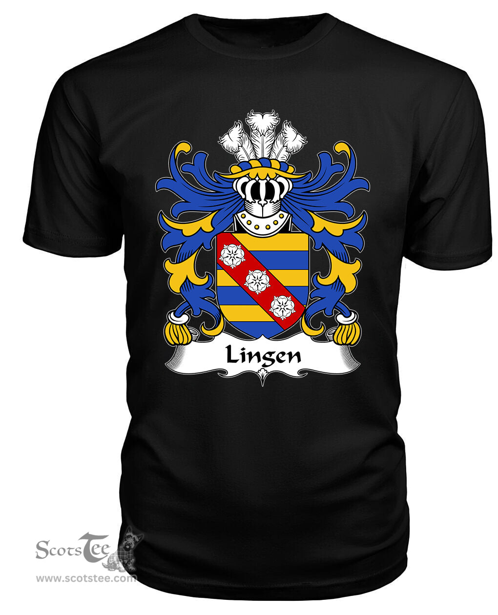 ScotsTee Lingen (of Lingen, Herefordshire) Coat Of Arms Family Crest Welsh Armorial T Shirt