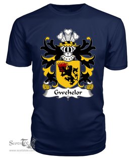ScotsTee Gwehelor (lord of Llantrisaint, Monmouthshire) Coat Of Arms Family Crest Welsh Armorial T Shirt