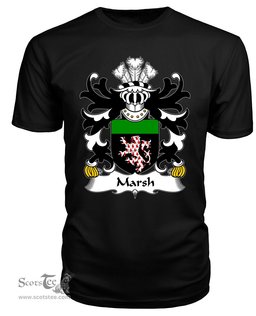 ScotsTee Marsh (of Flint) Coat Of Arms Family Crest Welsh Armorial T Shirt