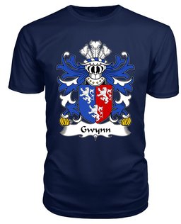 ScotsTee Gwynn (of Glamorganshire) Coat Of Arms Family Crest Welsh Armorial T Shirt
