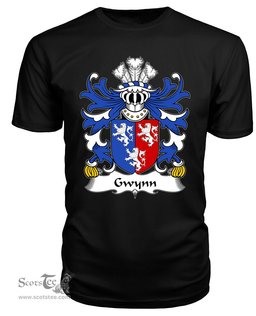 ScotsTee Gwynn (of Glamorganshire) Coat Of Arms Family Crest Welsh Armorial T Shirt