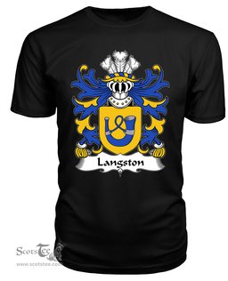 ScotsTee Langston (of Langiston, Monmouthshire) Coat Of Arms Family Crest Welsh Armorial T Shirt