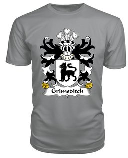 ScotsTee Grimsditch (of Rhuddlan, Flint) Coat Of Arms Family Crest Welsh Armorial T Shirt
