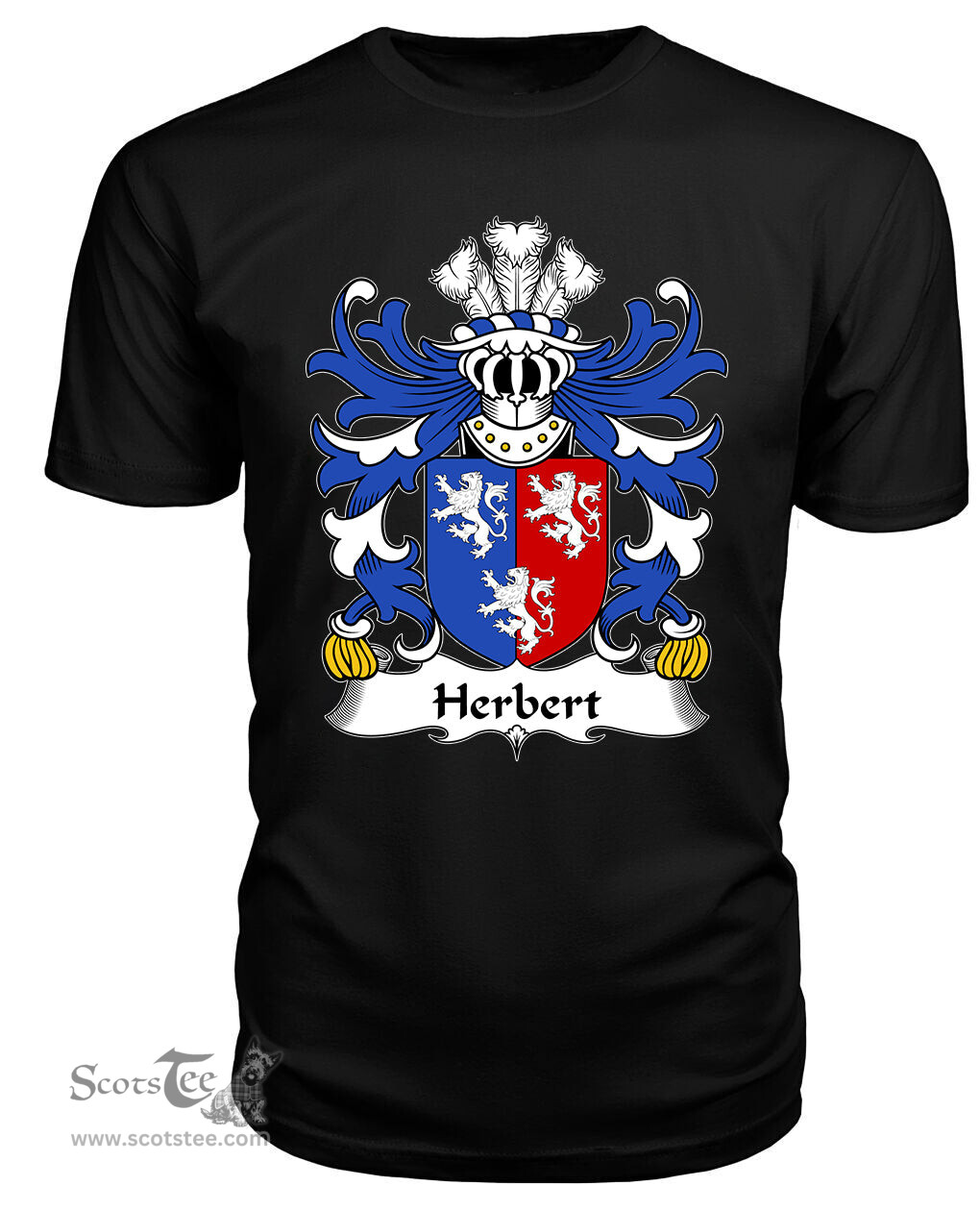 ScotsTee Herbert (1st Earl of Pembrokeshire) Coat Of Arms Family Crest Welsh Armorial T Shirt