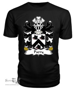 ScotsTee Parry (of Basinwerk, Flint) Coat Of Arms Family Crest Welsh Armorial T Shirt