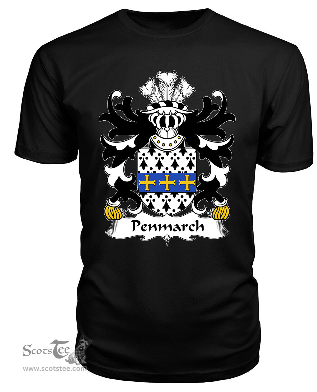 ScotsTee Penmarch (of Penmark Castle, South Glamorgan) Coat Of Arms Family Crest Welsh Armorial T Shirt