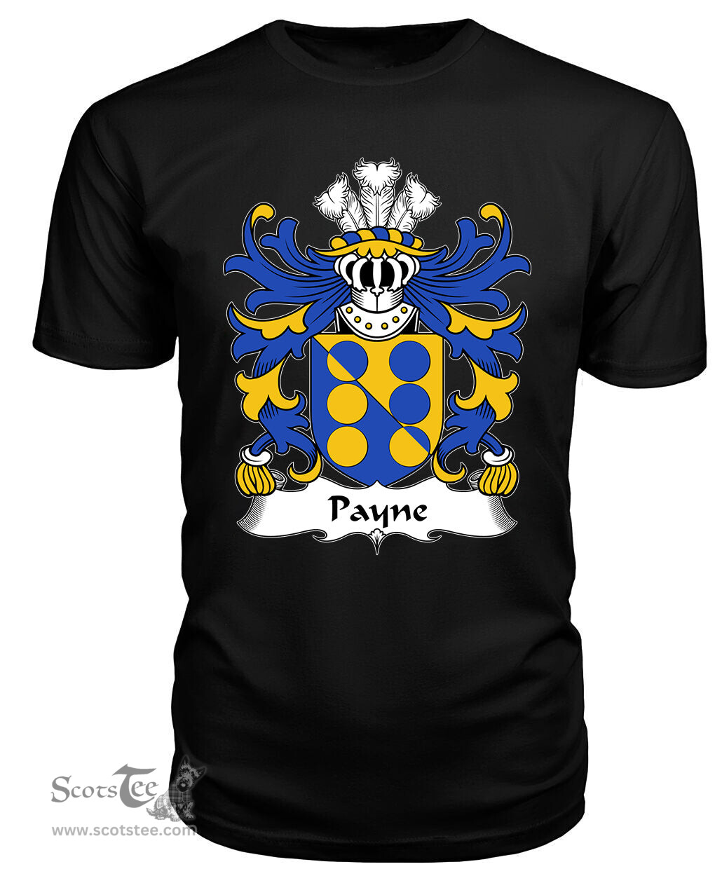 ScotsTee Payne (of Denbighshire) Coat Of Arms Family Crest Welsh Armorial T Shirt