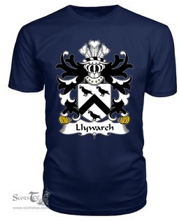 ScotsTee Llywarch (AP BRAN-of Menai, Anglesey) Coat Of Arms Family Crest Welsh Armorial T Shirt