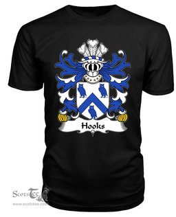 ScotsTee Hooks (of Conwy, Caernarfonshire) Coat Of Arms Family Crest Welsh Armorial T Shirt