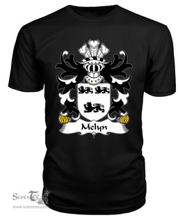 ScotsTee Melyn (Mellyn Magnus) Coat Of Arms Family Crest Welsh Armorial T Shirt