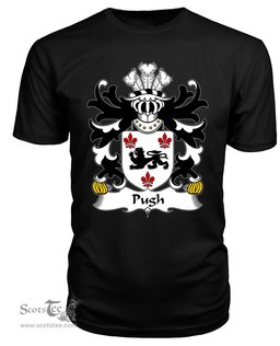 ScotsTee Pugh (of Mathafarn, Llanwrin, Montgomeryshire) Coat Of Arms Family Crest Welsh Armorial T Shirt