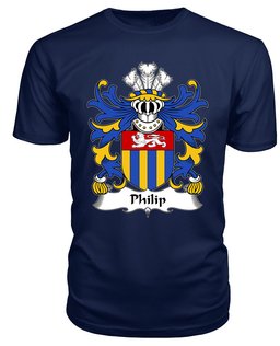 ScotsTee Philip (Sir, AP RHYS, Breconshire) Coat Of Arms Family Crest Welsh Armorial T Shirt