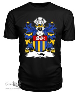 ScotsTee Philip (Sir, AP RHYS, Breconshire) Coat Of Arms Family Crest Welsh Armorial T Shirt