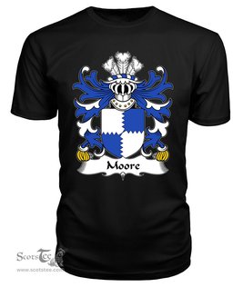 ScotsTee Moore (lords of Crick, Monmouthshire) Coat Of Arms Family Crest Welsh Armorial T Shirt