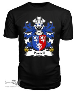ScotsTee Powell (of Perth-hir, Monmouthshire) Coat Of Arms Family Crest Welsh Armorial T Shirt