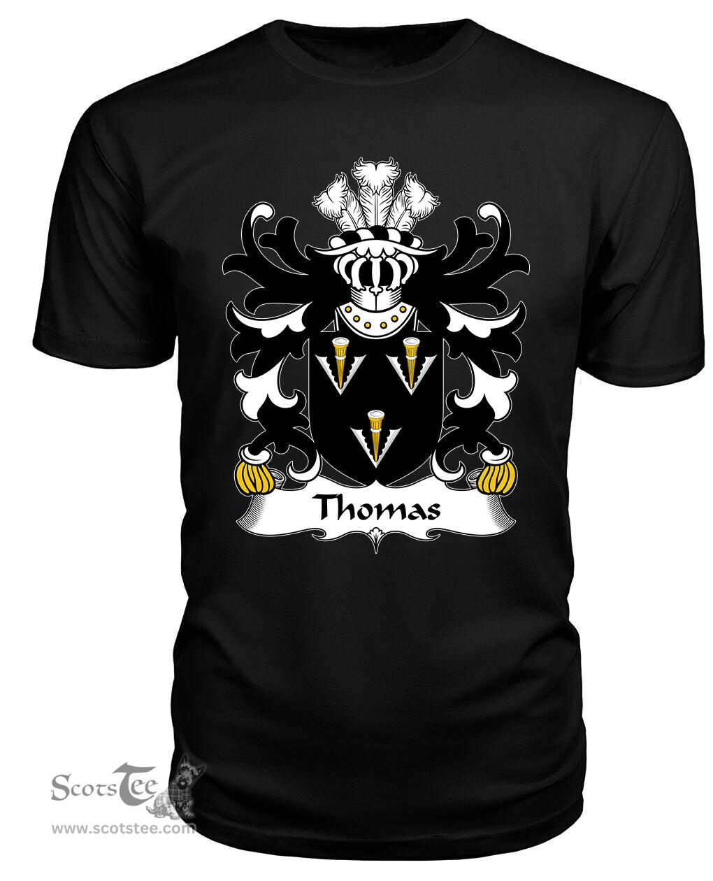 ScotsTee Thomas (of Monmouthshire) Coat Of Arms Family Crest Welsh Armorial T Shirt