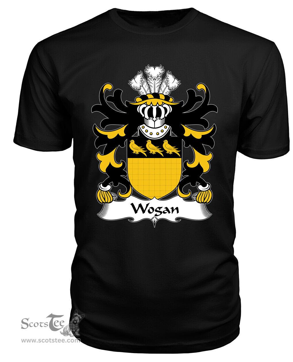 ScotsTee Wogan (of Pembrokeshire) Coat Of Arms Family Crest Welsh Armorial T Shirt