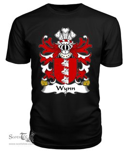 ScotsTee Wynn (Dyffryn Melai, Denbighshire) Coat Of Arms Family Crest Welsh Armorial T Shirt