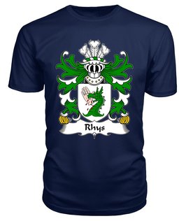 ScotsTee Rhys (GOCH OF YSTRAD YW) Coat Of Arms Family Crest Welsh Armorial T Shirt
