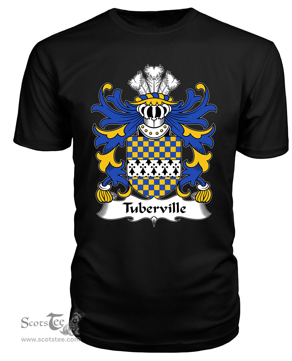 ScotsTee Tuberville (of Coetry, Glamorgan) Coat Of Arms Family Crest Welsh Armorial T Shirt
