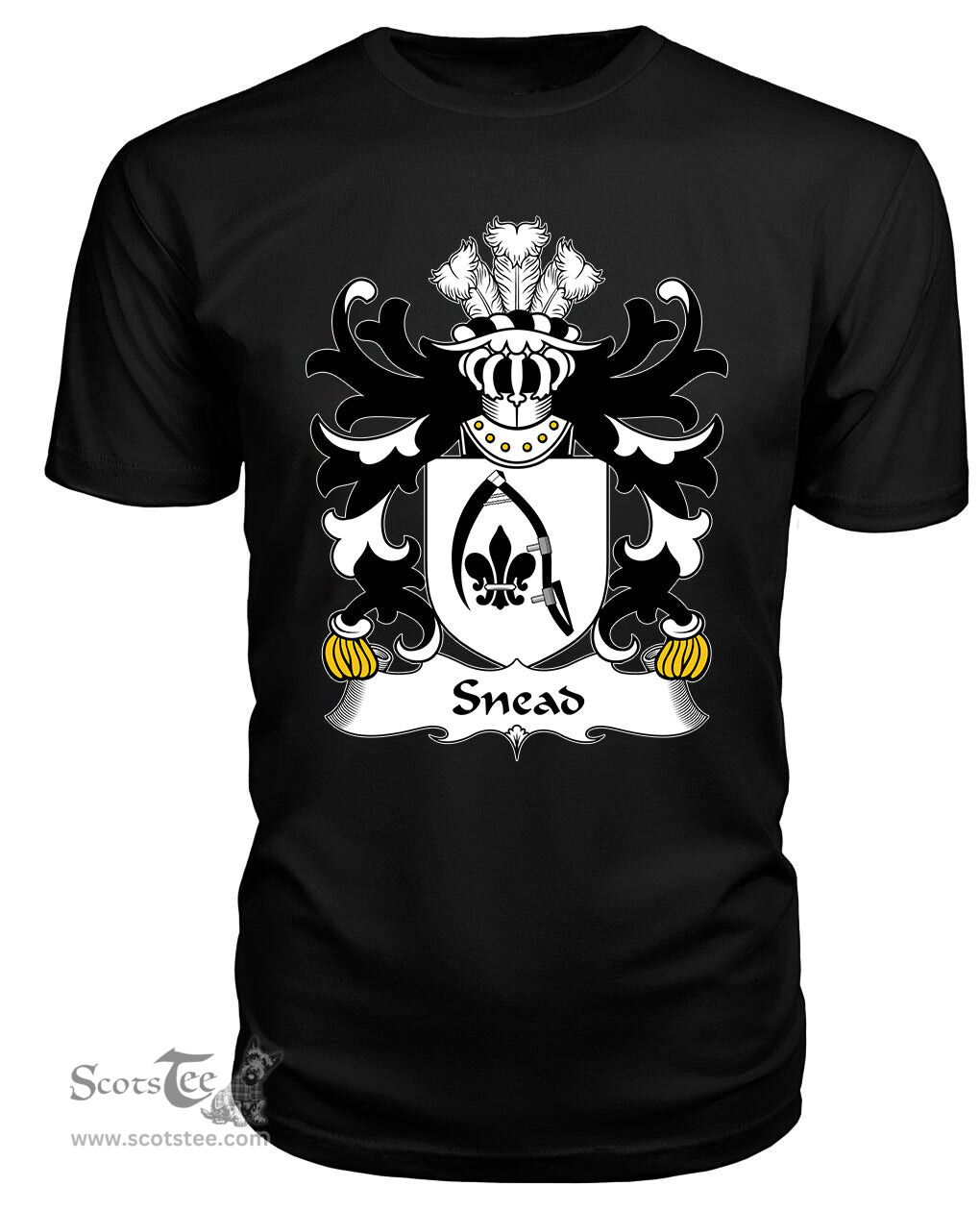 ScotsTee Snead (of Cheshire) Coat Of Arms Family Crest Welsh Armorial T Shirt