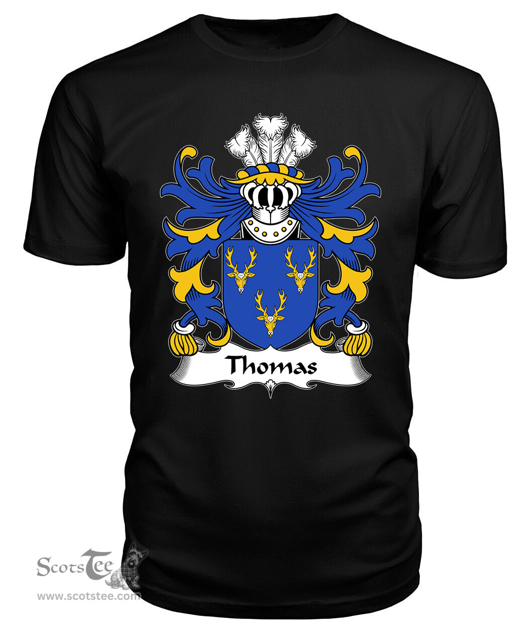 ScotsTee Thomas (AP DAFYDD AP GRUFFUDD) Coat Of Arms Family Crest Welsh Armorial T Shirt