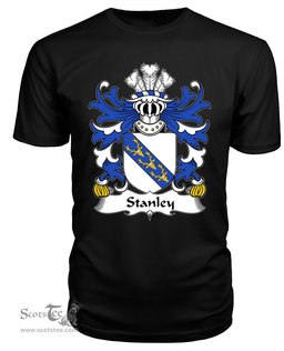 ScotsTee Stanley (of Ewloe, Flint) Coat Of Arms Family Crest Welsh Armorial T Shirt