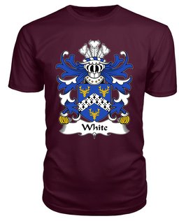 ScotsTee White (of Tenby, Pembrokeshire) Coat Of Arms Family Crest Welsh Armorial T Shirt