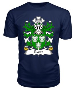 ScotsTee Ruste (of Abergwili, Carmarthenshire) Coat Of Arms Family Crest Welsh Armorial T Shirt