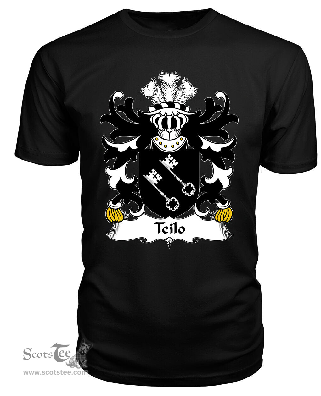 ScotsTee Teilo (SANT, St. Teilo) Coat Of Arms Family Crest Welsh Armorial T Shirt