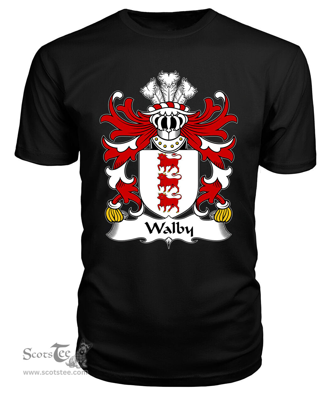 ScotsTee Walby (of Breconshire) Coat Of Arms Family Crest Welsh Armorial T Shirt