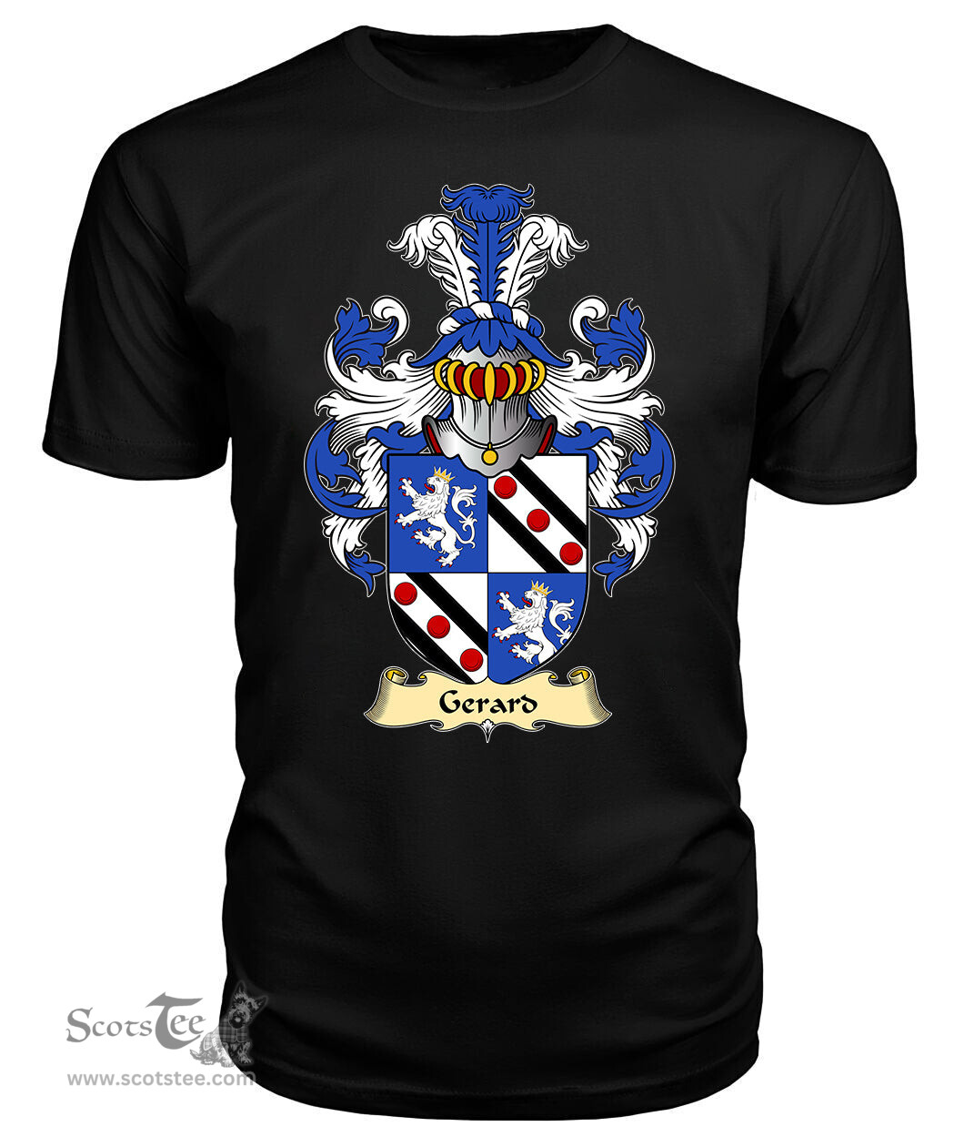 Gerard (of Cheshire, Daughter m. Wynn of Gwydir) Coat Of Arms Family Crest Wales V23 T Shirt ScotsTee Shop