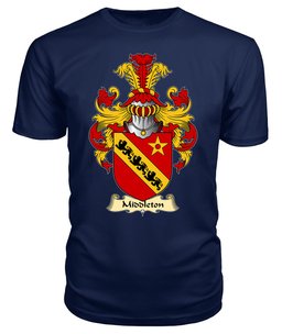 Middleton (Daughter m. Rhirid ap Dafydd) Coat Of Arms Family Crest Wales V23 T Shirt ScotsTee Shop